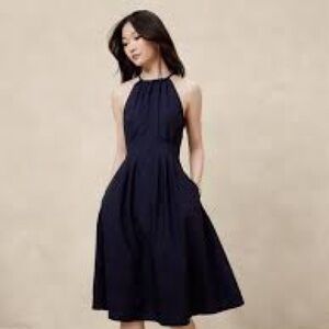 Banana Republic Poplin Halter Midi Dress